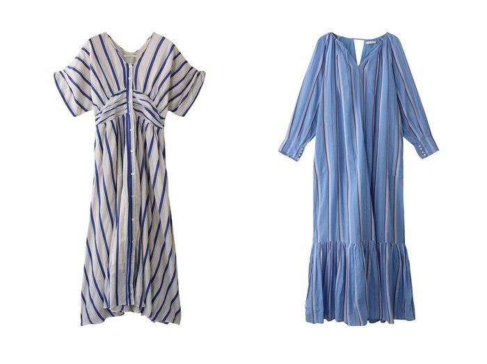 【NE QUITTEZ PAS/ヌキテパ】のCOTTON VOILE STRIPE ウエスト ギャザードレス&COTTON VOILE ストライプ ギャザーネックドレス 【ワンピース、ドレス】 おすすめ人気トレンドファッション通販アイテム 人気、トレンドファッション・服の通販 founy(ファニー) ファッション Fashion レディースファッション WOMEN ワンピース Dress ドレス Party Dresses チュニック Tunic ギャザー Gather ストライプ Stripe チュニック Tunic ドレス Dress ペーパー Paper ラフィア Raffia リゾート Resort ロング Long 夏 Summer NEW・新作・新着・新入荷 New Arrivals スタイリッシュ Stylish フェミニン Feminine 今季 This Season 春 Spring S/S・春夏 Ss・Spring/Summer |ID:crp329100000212988