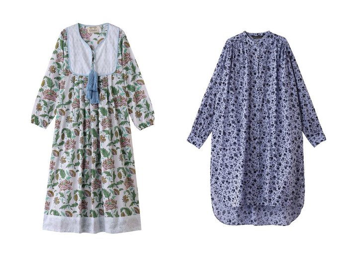 【SZ Blockprints/エスゼット ブロックプリント】の【日本限定】KITTY DRESS ISA ワンピース&【mizuiro ind/ミズイロ インド】のsmall flower print gather shirt OP ワンピース 【ワンピース、ドレス】 おすすめ人気トレンドファッション通販アイテム 人気、トレンドファッション・服の通販 founy(ファニー) ファッション Fashion レディースファッション WOMEN ワンピース Dress ドレス Party Dresses チュニック Tunic チュニック Tunic フリンジ Fringe プリント Print リゾート Resort 夏 Summer NEW・新作・新着・新入荷 New Arrivals スリット Slit トレンド Trend フラワー Flower ロング Long エレガント 上品 Elegant 春 Spring S/S・春夏 Ss・Spring/Summer |ID:crp329100000212993