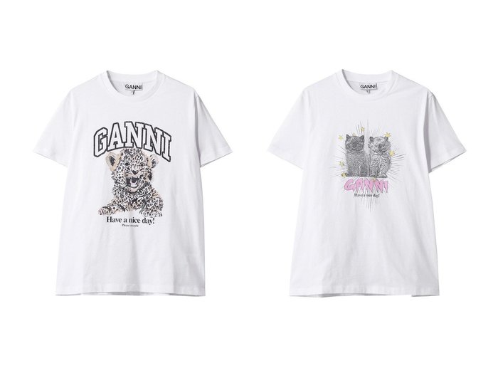 【GANNI/ガニー】のBasic Jersey Leopard リラックスTシャツ&Basic Jersey Kittens リラックスTシャツ 【トップス、カットソー】 おすすめ人気トレンドファッション通販アイテム 人気、トレンドファッション・服の通販 founy(ファニー) ファッション Fashion レディースファッション WOMEN トップス・カットソー Tops/Tshirt シャツ/ブラウス Shirts/Blouses ロング / Tシャツ T-Shirts カットソー Cut and Sewn ショート Short スリーブ Sleeve リラックス Relax 夏 Summer NEW・新作・新着・新入荷 New Arrivals |ID:crp329100000213021