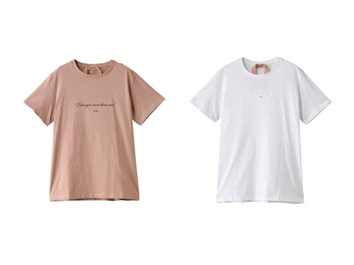 【N°21/ヌメロ ヴェントゥーノ】のロゴTシャツ&メッセージTシャツ 【トップス、カットソー】 おすすめ人気トレンドファッション通販アイテム 人気、トレンドファッション・服の通販 founy(ファニー) ファッション Fashion レディースファッション WOMEN トップス・カットソー Tops/Tshirt シャツ/ブラウス Shirts/Blouses ロング / Tシャツ T-Shirts カットソー Cut and Sewn ショート Short シンプル Simple スリーブ Sleeve フォルム Form NEW・新作・新着・新入荷 New Arrivals |ID:crp329100000213023