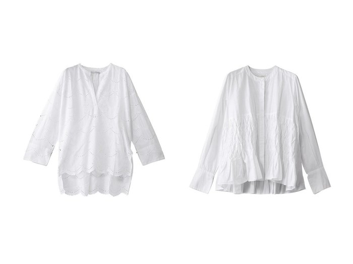 【NE QUITTEZ PAS/ヌキテパ】のCOTTON POPLIN ウェーブ タックブラウス&COTTON VOILE DOT HEMLA ブラウス 【トップス、カットソー】 おすすめ人気トレンドファッション通販アイテム インテリア・キッズ・メンズ・レディースファッション・服の通販 founy(ファニー) https://founy.com/ ファッション Fashion レディースファッション WOMEN トップス・カットソー Tops/Tshirt シャツ/ブラウス Shirts/Blouses スカラップ Scalloped スリーブ Sleeve フェミニン Feminine レース Race ロング Long NEW・新作・新着・新入荷 New Arrivals 春 Spring ウェーブ Wave フレア Flare エレガント 上品 Elegant |ID:crp329100000213026