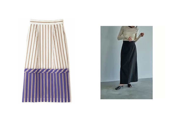 【marjour/マージュール】のPENCIL MAXI SKIRT&【ADORE/アドーア】のミックスストライプスカート 【スカート】 おすすめ人気トレンドファッション通販アイテム 人気、トレンドファッション・服の通販 founy(ファニー) ファッション Fashion レディースファッション WOMEN スカート Skirt ロングスカート Long Skirt オケージョン Occasion カットソー Cut And Sew サンダル Sandals ジャケット Jacket ストレッチ Stretch スニーカー Sneakers スーツ Suit タイツ Tights ビーチ Beach プリント Print ポケット Pocket マキシ Maxi レギンス Leggings 夏 Summer おすすめ Recommend エレガント 上品 Elegant シアー Sheer ストライプ Stripe セットアップ Set Up ティアードスカート Tiered Skirt パターン Pattern ロング Long NEW・新作・新着・新入荷 New Arrivals |ID:crp329100000213185