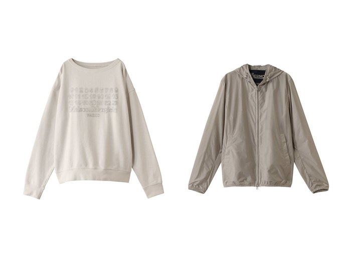 【MAISON MARGIELA / MEN/メゾン マルジェラ】の【MEN】ロゴ入りスウェットシャツ&【HERNO / MEN/ヘルノ】の【MEN】ナイロンフーディーブルゾン 【MEN　メンズファッション通販】 おすすめ人気トレンドファッション通販アイテム インテリア・キッズ・メンズ・レディースファッション・服の通販 founy(ファニー) https://founy.com/ ファッション Fashion メンズファッション MEN トップス・カットソー Tops/Tshirt/Men シャツ Shirts スラックス Slacks スリーブ Sleeve デニム Denim リラックス Relax ロング Long NEW・新作・新着・新入荷 New Arrivals アウトドア Outdoor コンパクト Compact ジャケット Jacket ブルゾン Blouson リップ Lip エレガント 上品 Elegant 旅行 Travel 軽量 Lightweight |ID:crp329100000213197