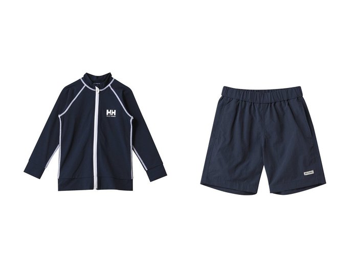 【HELLY HANSEN / KIDS/ヘリーハンセン】の【KIDS】キッズ ロングスリーブ HHフルジップラッシュガード&【KIDS】K バスクショーツ 【KIDS　キッズファッション通販】 おすすめ人気トレンドファッション通販アイテム 人気、トレンドファッション・服の通販 founy(ファニー) 　ファッション　Fashion　キッズファッション　KIDS　ボトムス　Bottoms/Kids　シンプル　Simple　スポーツ　Sports　スリーブ　Sleeve　ロング　Long　NEW・新作・新着・新入荷　New Arrivals　水着　Swimsuit　アウトドア　Outdoor　ショーツ　Shorts　バスク　Basque　プリント　Print　夏　Summer　軽量　Lightweight　|ID:crp329100000213200