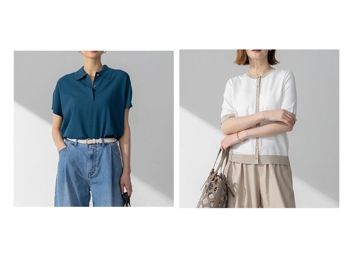 【NIJYUSANKU/23区】の【/洗える】レーヨンポリエステルストレッチ フレンチスリーブ ポロニット&【WEB 一部店舗限定/洗える】レーヨンポリエステルストレッチ 半袖 カーディガン おすすめ人気トレンドファッション通販アイテム 人気、トレンドファッション・服の通販 founy(ファニー) ファッション Fashion レディースファッション WOMEN トップス・カットソー Tops/Tshirt ニット Knit Tops カーディガン Cardigans 春 Spring 洗える Washable クラシカル Classical ストレッチ Stretch スリーブ Sleeve セーター Sweater 定番 Standard 人気 Popularity フレンチ French ベーシック Basic ボトム Bottom S/S・春夏 Ss・Spring/Summer NEW・新作・新着・新入荷 New Arrivals 夏 Summer エレガント 上品 Elegant 2025年 2025 2025春夏・S/S Ss,Spring/Summer,2025 |ID:crp329100000213279