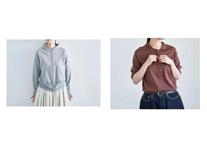 【HAU/ハウ】のknit tops polo 4&zip parker 2way 【トップス、カットソー】 おすすめ人気トレンドファッション通販アイテム 人気、トレンドファッション・服の通販 founy(ファニー) 　ファッション　Fashion　レディースファッション　WOMEN　トップス・カットソー　Tops/Tshirt　パーカ　Sweats　ニット　Knit Tops　インナー　Inner　シンプル　Simple　ジップ　Zip　パーカー　Hoodie　シルケット　Mercerization　人気　Popularity　今季　This Season　ビジネス 仕事 通勤　Business　定番　Standard　|ID:crp329100000213301