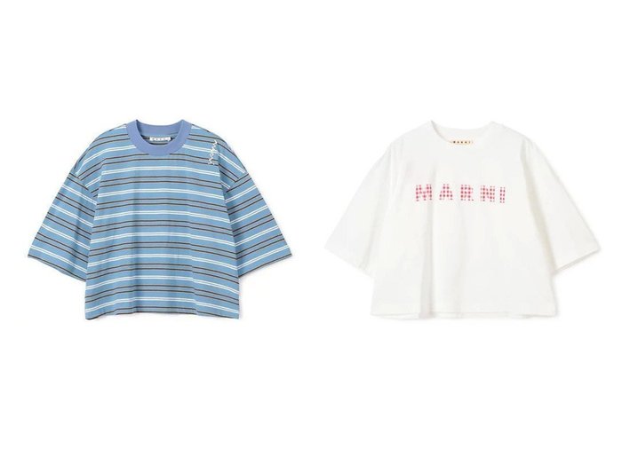 【MARNI/マルニ】のT-SHIRT&T-SHIRT 【トップス、カットソー】 おすすめ人気トレンドファッション通販アイテム インテリア・キッズ・メンズ・レディースファッション・服の通販 founy(ファニー) https://founy.com/ ファッション Fashion レディースファッション WOMEN トップス・カットソー Tops/Tshirt シャツ/ブラウス Shirts/Blouses ロング / Tシャツ T-Shirts 2025年 2025 2025春夏・S/S Ss,Spring/Summer,2025 ギンガム Gingham コンパクト Compact チェック Check バランス Balance リラックス Relax レトロ Retro 今季 This Season 半袖 Short Sleeve 洗える Washable |ID:crp329100000213303