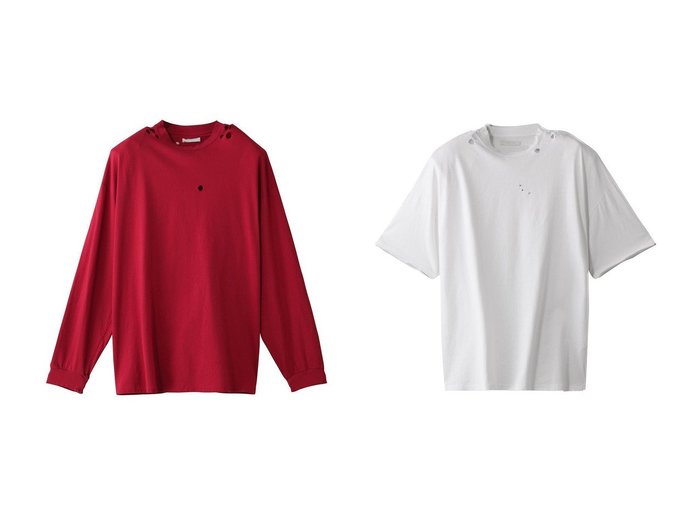 【KANAKO SAKAI/カナコ サカイ】のSHOULDER PADS RIPPED Tシャツ&SHOULDER PADS RIPPED ロングスリーブTシャツ 【トップス、カットソー】 おすすめ人気トレンドファッション通販アイテム 人気、トレンドファッション・服の通販 founy(ファニー) 　ファッション　Fashion　レディースファッション　WOMEN　トップス・カットソー　Tops/Tshirt　シャツ/ブラウス　Shirts/Blouses　ロング / Tシャツ　T-Shirts　カットソー　Cut and Sewn　シンプル　Simple　スリーブ　Sleeve　ダメージ　Damage　デニム　Denim　フォルム　Form　ボトム　Bottom　ロング　Long　ヴィンテージ　Vintage　NEW・新作・新着・新入荷　New Arrivals　|ID:crp329100000213351