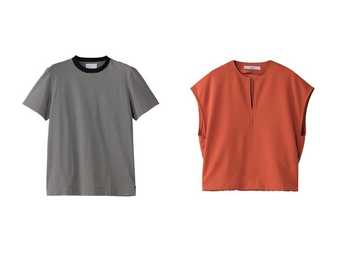 【SLOANE/スローン】の【UNISEX】2コットン天竺 マイクロボーダーTシャツ&【Ujoh/ウジョー】のKeyneck クロップドTシャツ 【トップス、カットソー】 おすすめ人気トレンドファッション通販アイテム インテリア・キッズ・メンズ・レディースファッション・服の通販 founy(ファニー) https://founy.com/ ファッション Fashion レディースファッション WOMEN トップス・カットソー Tops/Tshirt シャツ/ブラウス Shirts/Blouses ロング / Tシャツ T-Shirts カットソー Cut and Sewn ユニセックス Unisex インナー Inner ショート Short ジャケット Jacket スリーブ Sleeve ボーダー Border エレガント 上品 Elegant 定番 Standard NEW・新作・新着・新入荷 New Arrivals ギャザー Gather クロップド Cropped コンパクト Compact シンプル Simple スリット Slit ノースリーブ No Sleeve バランス Balance ボトム Bottom 夏 Summer 春 Spring S/S・春夏 Ss・Spring/Summer |ID:crp329100000213357