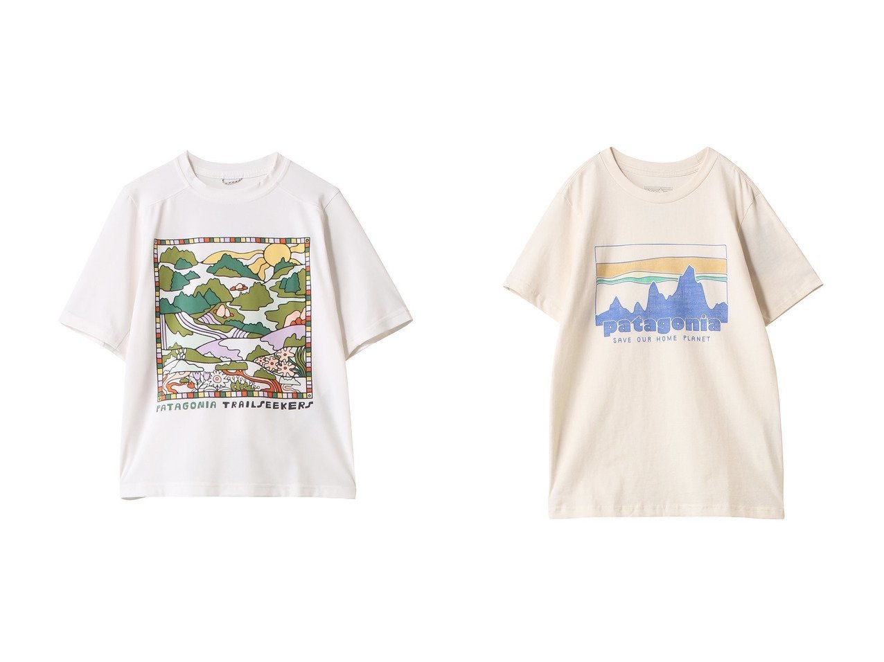 【patagonia / KIDS/パタゴニア】の【KIDS】キッズキャプリーンシルクウェイトTシャツ&【KIDS】キッズ 73 スカイラインTシャツ 【KIDS　キッズファッション通販】 おすすめ人気トレンドファッション通販アイテム インテリア・キッズ・メンズ・レディースファッション・服の通販 founy(ファニー) 　ファッション　Fashion　キッズファッション　KIDS　トップス・カットソー　Tops/Tees/Kids　グラフィック　Graphic　NEW・新作・新着・新入荷　New Arrivals　|ID:crp329100000213464