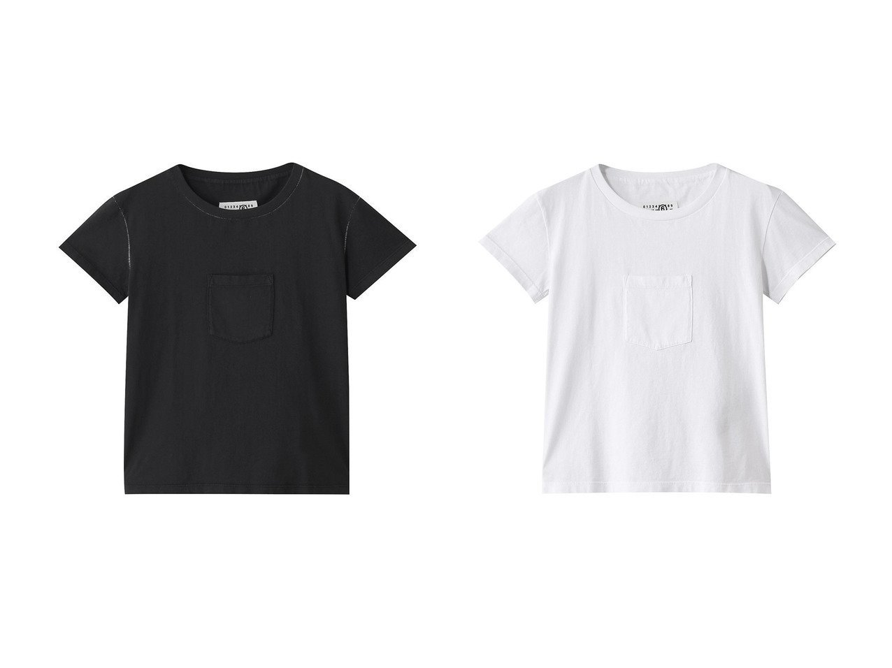 【MM6 Maison Martin Margiela/エムエム6 メゾン マルタン マルジェラ】のフロントミニポケットTシャツ 【トップス、カットソー】 おすすめ人気トレンドファッション通販アイテム インテリア・キッズ・メンズ・レディースファッション・服の通販 founy(ファニー) 　ファッション　Fashion　レディースファッション　WOMEN　トップス・カットソー　Tops/Tshirt　シャツ/ブラウス　Shirts/Blouses　ロング / Tシャツ　T-Shirts　カットソー　Cut and Sewn　コンパクト　Compact　ショート　Short　シンプル　Simple　スリーブ　Sleeve　トレンド　Trend　フロント　Front　ボトム　Bottom　ポケット　Pocket　NEW・新作・新着・新入荷　New Arrivals　ホワイト系　White　ブラック系　Black　|ID:crp329100000213551