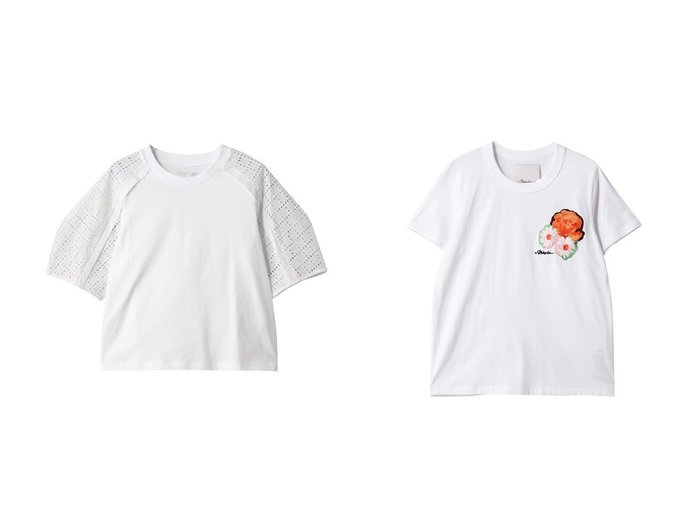 【3.1 Phillip Lim/スリーワン フィリップリム】のBOUQET 刺しゅう ショートスリーブ Tシャツ&BRODERIE ANGLAISE コンボTシャツ 【トップス、カットソー】 おすすめ人気トレンドファッション通販アイテム インテリア・キッズ・メンズ・レディースファッション・服の通販 founy(ファニー) https://founy.com/ ファッション Fashion レディースファッション WOMEN トップス・カットソー Tops/Tshirt シャツ/ブラウス Shirts/Blouses ロング / Tシャツ T-Shirts カットソー Cut and Sewn ショート Short ジャケット Jacket スリーブ Sleeve センター Center デニム Denim モダン Modern NEW・新作・新着・新入荷 New Arrivals 無地 Plain Color インナー Inner スリム Slim ワイド Wide 夏 Summer 春 Spring S/S・春夏 Ss・Spring/Summer |ID:crp329100000213660