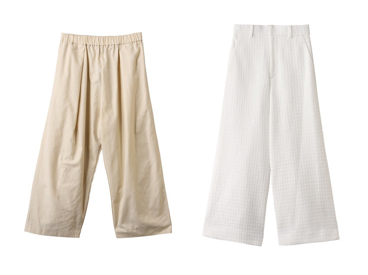 【mizuiro ind/ミズイロ インド】のcotton linen high waist tuck wide PT パンツ&【allureville/アルアバイル】の【Loulou Willoughby】スラブツイードワイドパンツ 【パンツ】 おすすめ人気トレンドファッション通販アイテム インテリア・キッズ・メンズ・レディースファッション・服の通販 founy(ファニー) 　ファッション　Fashion　レディースファッション　WOMEN　パンツ　Pants　リネン　Linen　リラックス　Relax　ワイド　Wide　夏　Summer　NEW・新作・新着・新入荷　New Arrivals　春　Spring　S/S・春夏　Ss・Spring/Summer　ジャケット　Jacket　スマート　Smart　セットアップ　Set Up　ツイード　Tweed　エレガント 上品　Elegant　イエロー系　Yellow　ブラック系　Black　ホワイト系　White　|ID:crp329100000213701