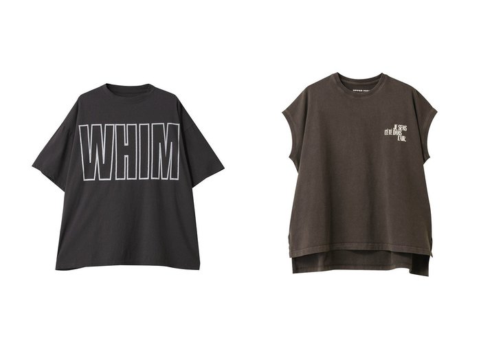 【upper hights/アッパー ハイツ】のBIG NO SLEEVE TEE&【Whim Gazette/ウィムガゼット】のリラックスロゴTシャツ 【トップス、カットソー】 おすすめ人気トレンドファッション通販アイテム 人気、トレンドファッション・服の通販 founy(ファニー) ファッション Fashion レディースファッション WOMEN トップス・カットソー Tops/Tshirt シャツ/ブラウス Shirts/Blouses ロング / Tシャツ T-Shirts カットソー Cut and Sewn ショート Short シンプル Simple スリーブ Sleeve デニム Denim フロント Front プリント Print リラックス Relax NEW・新作・新着・新入荷 New Arrivals |ID:crp329100000213850