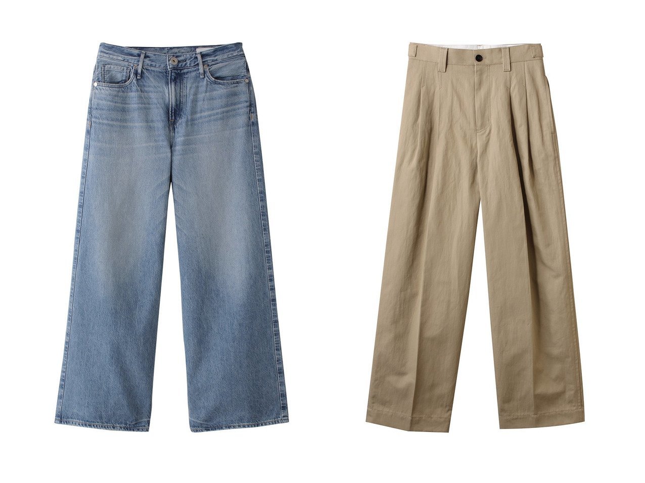 【upper hights/アッパー ハイツ】のTHE LAUREN ミッドライズフレアデニムパンツ&【DEPAREILLE/デパリエ】のコットンヘンプパンツ 【パンツ】 おすすめ人気トレンドファッション通販アイテム インテリア・キッズ・メンズ・レディースファッション・服の通販 founy(ファニー) 　ファッション　Fashion　レディースファッション　WOMEN　パンツ　Pants　デニムパンツ　Denim Pants　デニム　Denim　フレア　Flare　NEW・新作・新着・新入荷　New Arrivals　ブルー系　Blue　ホワイト系　White　ベージュ系　Beige　ブラック系　Black　|ID:crp329100000213855