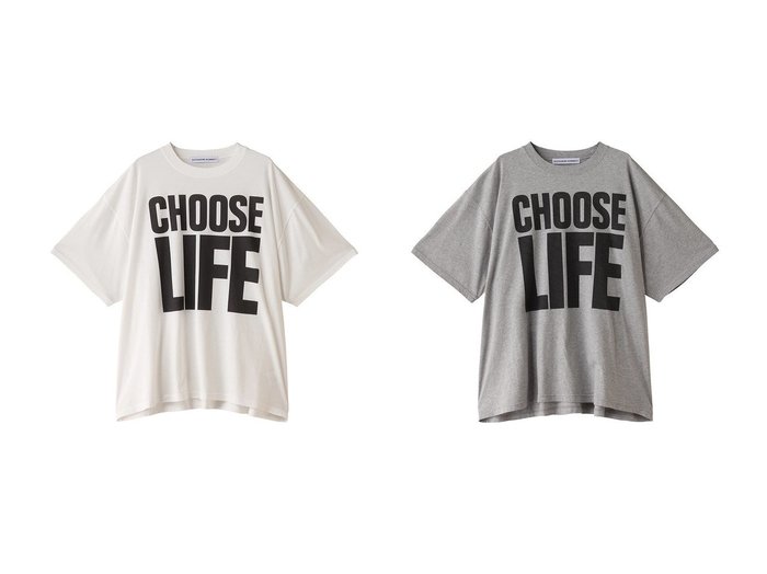 【THIRD MAGAZINE/サードマガジン】の【別注】KATHARINE HAMNETT×TM×mikomori CHOOSE LIFE SLOGAN Tシャツ 【ECで人気ランキング上位のおすすめ!レディースファッション通販 / Popular clothes】  おすすめ人気トレンドファッション通販アイテム 人気、トレンドファッション・服の通販 founy(ファニー) ファッション Fashion レディースファッション WOMEN トップス・カットソー Tops/Tshirt シャツ/ブラウス Shirts/Blouses ロング / Tシャツ T-Shirts カットソー Cut and Sewn ショート Short スリーブ Sleeve トリプル Triple ビンテージ Vintage プリント Print 別注 Special Order |ID:crp329100000213983