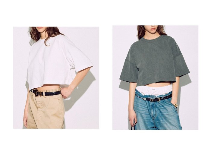 【BRILL/ブリル】のショートユルTシャツ 【トップス、カットソー】 おすすめ人気トレンドファッション通販アイテム 人気、トレンドファッション・服の通販 founy(ファニー) 　ファッション　Fashion　レディースファッション　WOMEN　トップス・カットソー　Tops/Tshirt　シャツ/ブラウス　Shirts/Blouses　ロング / Tシャツ　T-Shirts　カットソー　Cut and Sewn　ショート　Short　スリーブ　Sleeve　ヴィンテージ　Vintage　NEW・新作・新着・新入荷　New Arrivals　|ID:crp329100000214052