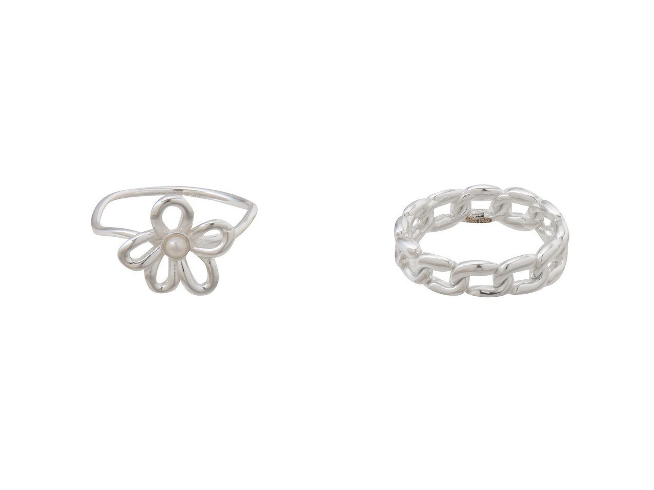 【DAISY LONDON/デイジー ロンドン】のDaisy Bow リング&【Polly Sayer】 Solid Chain リング 【アクセサリー、ジュエリー】 おすすめ人気トレンドファッション通販アイテム インテリア・キッズ・メンズ・レディースファッション・服の通販 founy(ファニー) 　ファッション　Fashion　レディースファッション　WOMEN　オーガニック　Organic　ハンド　Hand　パール　Pearl　モチーフ　Motif　リボン　Ribbon　NEW・新作・新着・新入荷　New Arrivals　ゴールド系　Gold　|ID:crp329100000214391