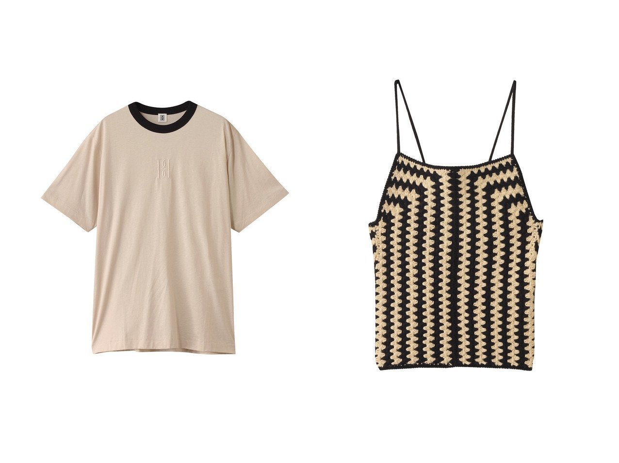【BY MALENE BIRGER/バイ マレーネ ビルガー】のDORIA タンクトップ&FAYEH. 刺しゅうロゴショートスリーブTシャツ 【トップス、カットソー】 おすすめ人気トレンドファッション通販アイテム インテリア・キッズ・メンズ・レディースファッション・服の通販 founy(ファニー) 　ファッション　Fashion　レディースファッション　WOMEN　トップス・カットソー　Tops/Tshirt　シャツ/ブラウス　Shirts/Blouses　ロング / Tシャツ　T-Shirts　カットソー　Cut and Sewn　キャミソール / ノースリーブ　No Sleeves　インナー　Inner　カットソー　Cut And Sew　ショート　Short　シンプル　Simple　ジャケット　Jacket　スラックス　Slacks　スリーブ　Sleeve　デニム　Denim　エレガント 上品　Elegant　キャミソール　Camisole　セットアップ　Set Up　タンク　Tank　ボヘミアン　Bohemian　モノトーン　Monotone　今季　This Season　夏　Summer　グレー系　Gray　ブラック系　Black　|ID:crp329100000214617