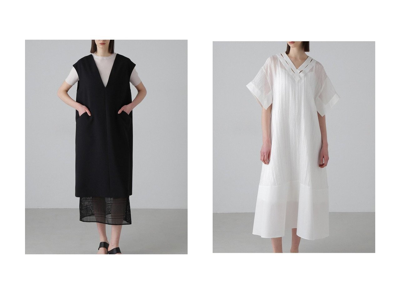 【ADORE/アドーア】のワッシャーシアーワンピース&レノクロスチェックワンピース 【ワンピース、ドレス】 おすすめ人気トレンドファッション通販アイテム インテリア・キッズ・メンズ・レディースファッション・服の通販 founy(ファニー) 　ファッション　Fashion　レディースファッション　WOMEN　ワンピース　Dress　チュニック　Tunic　サマー　Summer　ジャカード　Jacquard　チュニック　Tunic　モノトーン　Monotone　リラックス　Relax　ロング　Long　ワッシャー　Washer　エレガント 上品　Elegant　夏　Summer　NEW・新作・新着・新入荷　New Arrivals　カットソー　Cut And Sew　チェック　Check　レース　Race　無地　Plain Color　ホワイト系　White　ブラック系　Black　|ID:crp329100000215046