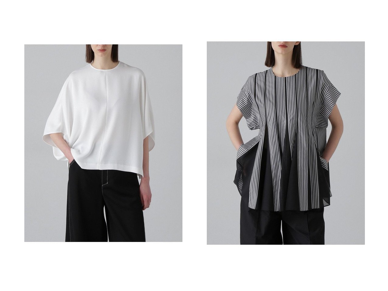【ADORE/アドーア】のクリアジョーゼットブラウス&クリアストライプブラウス 【トップス、カットソー】 おすすめ人気トレンドファッション通販アイテム インテリア・キッズ・メンズ・レディースファッション・服の通販 founy(ファニー) 　ファッション　Fashion　レディースファッション　WOMEN　トップス・カットソー　Tops/Tshirt　シャツ/ブラウス　Shirts/Blouses　おすすめ　Recommend　ショート　Short　シンプル　Simple　スリーブ　Sleeve　セットアップ　Set Up　ドレープ　Drape　バランス　Balance　NEW・新作・新着・新入荷　New Arrivals　シアー　Sheer　ストライプ　Stripe　フォルム　Form　フレア　Flare　ボトム　Bottom　夏　Summer　春　Spring　S/S・春夏　Ss・Spring/Summer　ホワイト系　White　ブルー系　Blue　|ID:crp329100000215068