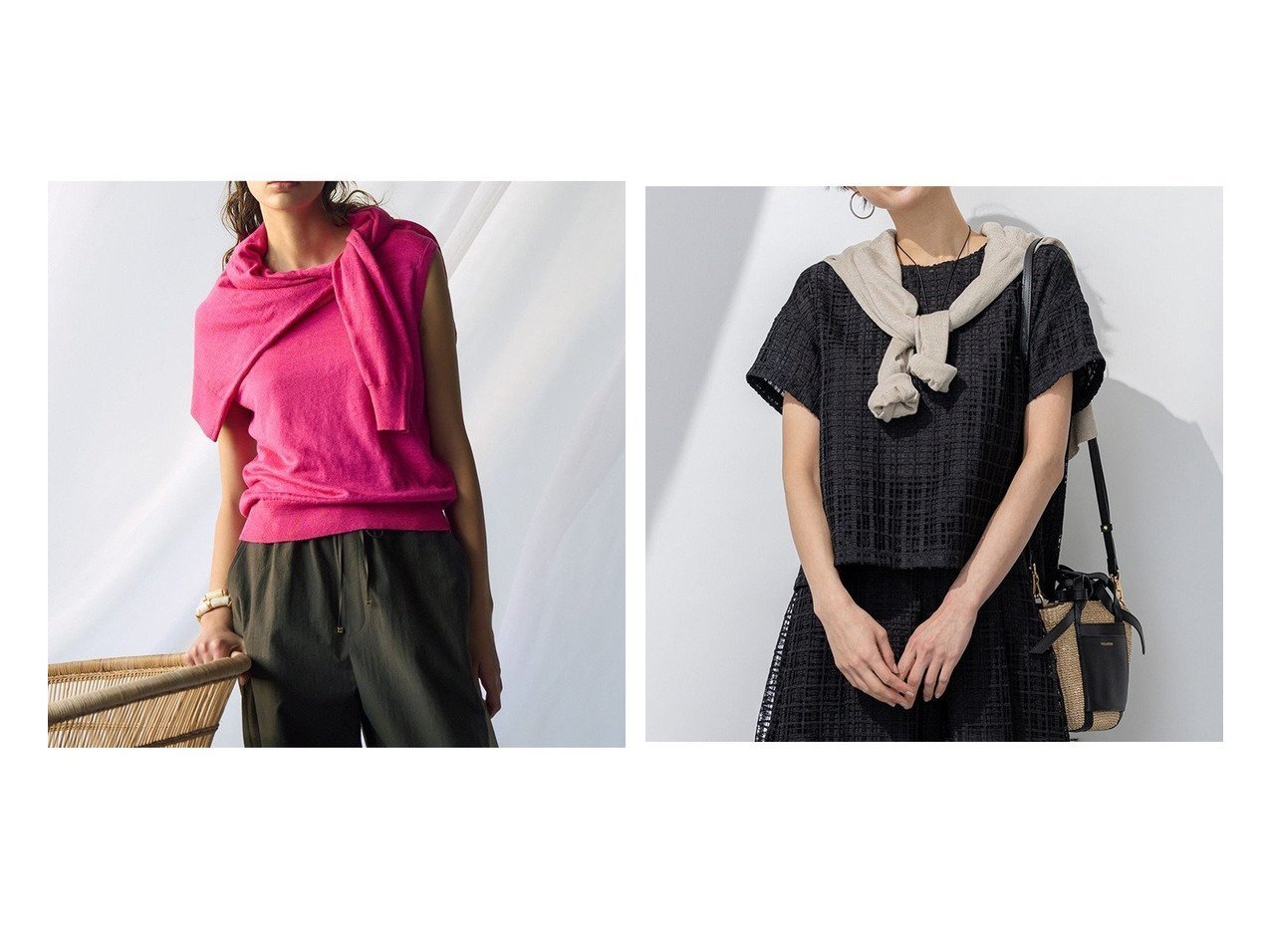 【NIJYUSANKU/23区】の【/洗える】ピュアリネンハイゲージ ノースリーブ ニット&【/洗える】Broche チェック レース ブラウス おすすめ人気トレンドファッション通販アイテム インテリア・キッズ・メンズ・レディースファッション・服の通販 founy(ファニー) 　ファッション　Fashion　レディースファッション　WOMEN　トップス・カットソー　Tops/Tshirt　シャツ/ブラウス　Shirts/Blouses　ニット　Knit Tops　キャミソール / ノースリーブ　No Sleeves　春　Spring　洗える　Washable　ケミカル　Chemical　コレクション　Collection　シンプル　Simple　セットアップ　Set Up　センター　Center　チェック　Check　トレンド　Trend　ドレープ　Drape　手描き　Hand Drawn　フランス　France　ボトム　Bottom　レース　Race　S/S・春夏　Ss・Spring/Summer　NEW・新作・新着・新入荷　New Arrivals　おすすめ　Recommend　夏　Summer　エレガント 上品　Elegant　2025年　2025　2025春夏・S/S　Ss,Spring/Summer,2025　ブラウン系　Brown　ブラック系　Black　レッド系　Red　ベージュ系　Beige　|ID:crp329100000215341