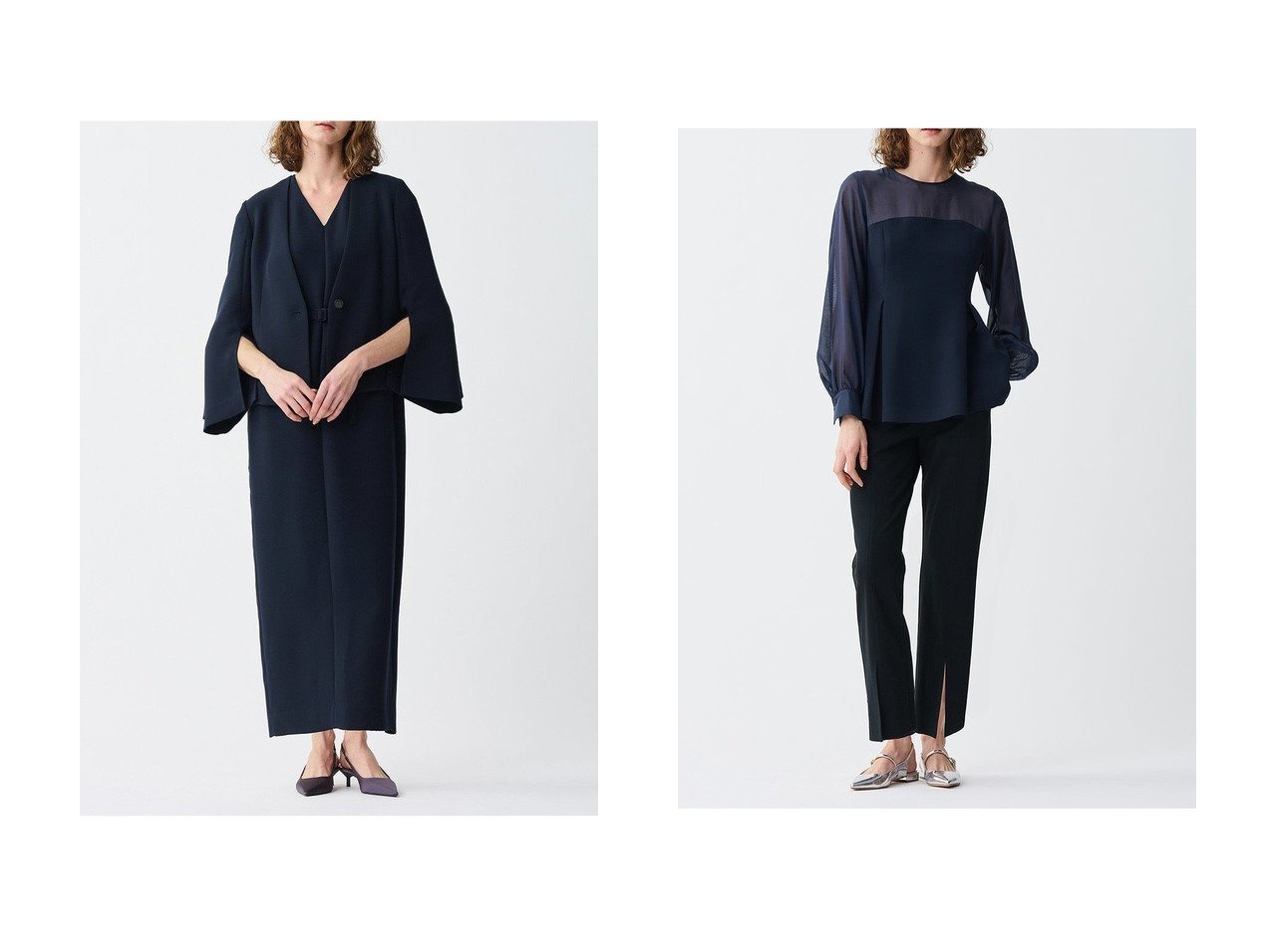 【uncrave/アンクレイヴ】のウォッシャブルダブルクロススリットスリーブジャケット&ウォッシャブルダブルクロスビスチェブラウス おすすめ人気トレンドファッション通販アイテム インテリア・キッズ・メンズ・レディースファッション・服の通販 founy(ファニー) 　ファッション　Fashion　レディースファッション　WOMEN　アウター　Coat Outerwear　ジャケット　Jackets　トップス・カットソー　Tops/Tshirt　シャツ/ブラウス　Shirts/Blouses　ビスチェ　Bustier　エレガント 上品　Elegant　ジャケット　Jacket　スリット　Slit　スリーブ　Sleeve　ダブル　Double　フェミニン　Feminine　フォルム　Form　フレア　Flare　ビジネス 仕事 通勤　Business　NEW・新作・新着・新入荷　New Arrivals　ブラック系　Black　ブルー系　Blue　|ID:crp329100000216266