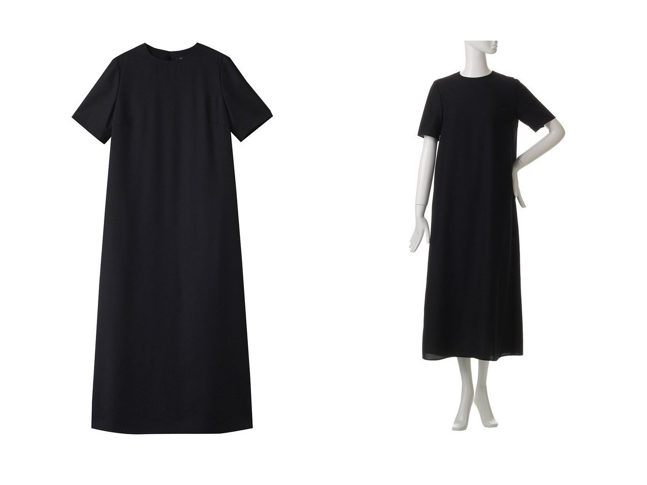 【M Fil/エムフィル】のバックサテンジョーゼット クルーネックロングワンピース 【ワンピース、ドレス】 おすすめ人気トレンドファッション通販アイテム インテリア・キッズ・メンズ・レディースファッション・服の通販 founy(ファニー) 　ファッション　Fashion　レディースファッション　WOMEN　ワンピース　Dress　チュニック　Tunic　オケージョン　Occasion　シューズ　Shoes　シンプル　Simple　チュニック　Tunic　ドレープ　Drape　ロング　Long　エレガント 上品　Elegant　夏　Summer　NEW・新作・新着・新入荷　New Arrivals　ブルー系　Blue　|ID:crp329100000216277