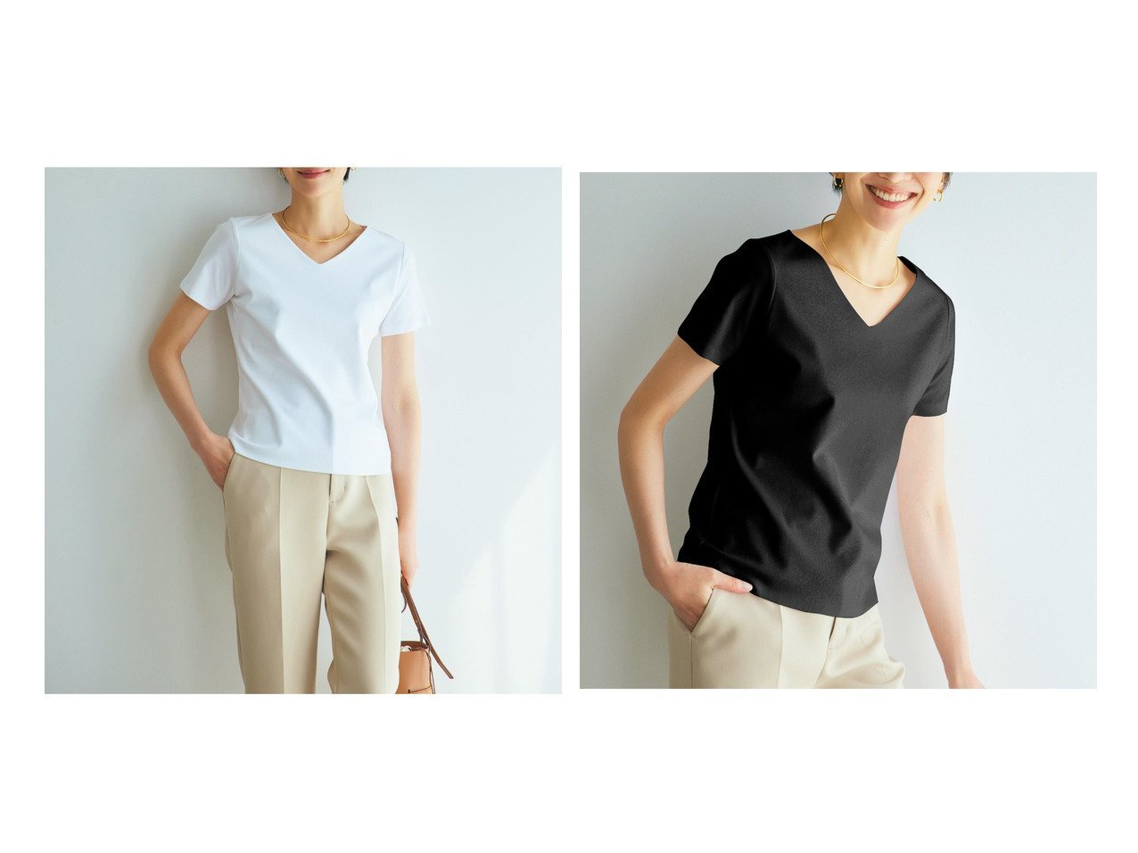 【DoCLASSE/ドゥクラッセ】のVネック/半袖・ドゥクラッセTシャツ 【通販サイトで人気ランキング上位、おすすめ!レディースファッション通販】   おすすめ人気トレンドファッション通販アイテム インテリア・キッズ・メンズ・レディースファッション・服の通販 founy(ファニー) 　ファッション　Fashion　レディースファッション　WOMEN　トップス・カットソー　Tops/Tshirt　シャツ/ブラウス　Shirts/Blouses　ロング / Tシャツ　T-Shirts　カットソー　Cut and Sewn　Vネック　V-Neck　インナー　Inner　カットソー　Cut And Sew　シンプル　Simple　ジャケット　Jacket　デニム　Denim　定番　Standard　なめらか　Smooth　パール　Pearl　ベーシック　Basic　半袖　Short Sleeve　おすすめ　Recommend　ビジネス 仕事 通勤　Business　ホワイト系　White　グレー系　Gray　ブルー系　Blue　ブラウン系　Brown　イエロー系　Yellow　グリーン系　Green　ピンク系　Pink　ブラック系　Black　レッド系　Red　|ID:crp329100000216295