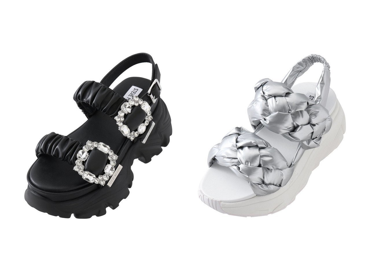 【STEVE MADDEN/スティーブマデン】のVOLTAIRE ビジューバックル厚底サンダル&HORIZON 5 編み込みスポーツサンダル おすすめ人気トレンドファッション通販アイテム インテリア・キッズ・メンズ・レディースファッション・服の通販 founy(ファニー) 　ファッション　Fashion　レディースファッション　WOMEN　スポーツウェア　Sportswear　サンダル / ミュール　Sandals　バッグ　Bag　サンダル　Sandals　スタイリッシュ　Stylish　スポーツ　Sports　スポーティ　Sporty　フェミニン　Feminine　厚底　Platforms　NEW・新作・新着・新入荷　New Arrivals　ギャザー　Gather　ソックス　Socks　ビジュー　Bijou　リュクス　Luxe　夏　Summer　春　Spring　S/S・春夏　Ss・Spring/Summer　ブラック系　Black　ブルー系　Blue　ゴールド系　Gold　|ID:crp329100000216667