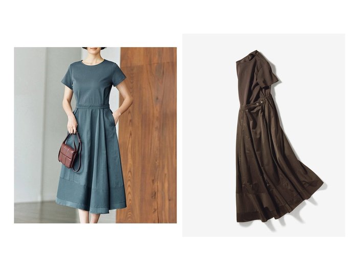 【DoCLASSE/ドゥクラッセ】の異素材コンビ・アシンメトリーワンピース 40代50代からの婦人服 おすすめ人気トレンドファッション通販アイテム インテリア・キッズ・メンズ・レディースファッション・服の通販 founy(ファニー) https://founy.com/ ファッション Fashion レディースファッション WOMEN ワンピース Dress NEW・新作・新着・新入荷 New Arrivals なめらか Smooth アシンメトリー Asymmetry カットソー Cut And Sew タフタ Taffeta フィット Fit フレア Flare リラックス Relax |ID:crp329100000216684