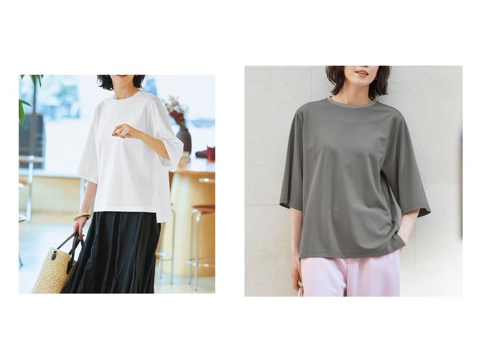 【DoCLASSE/ドゥクラッセ】のシルキーポンチ・オーバーフィットT 40代50代からの婦人服 おすすめ人気トレンドファッション通販アイテム 人気、トレンドファッション・服の通販 founy(ファニー) ファッション Fashion レディースファッション WOMEN トップス・カットソー Tops/Tshirt シャツ/ブラウス Shirts/Blouses ロング / Tシャツ T-Shirts カットソー Cut and Sewn NEW・新作・新着・新入荷 New Arrivals なめらか Smooth カットソー Cut And Sew フィット Fit 夏 Summer |ID:crp329100000216689