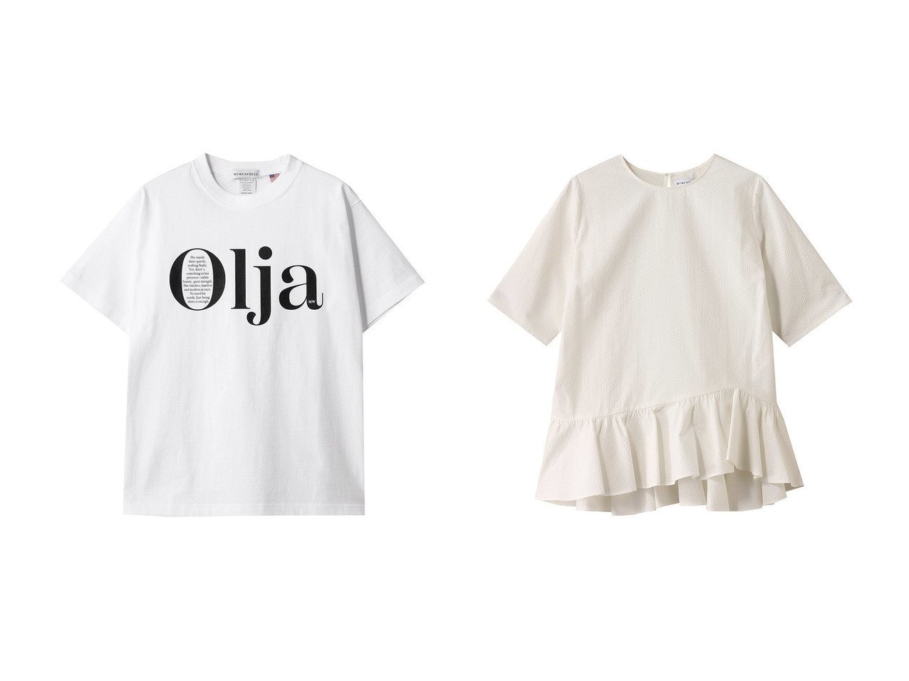 【MY WEAKNESS/マイ ウィークネス】のOlja T&O Frill 【トップス、カットソー】 おすすめ人気トレンドファッション通販アイテム インテリア・キッズ・メンズ・レディースファッション・服の通販 founy(ファニー) 　ファッション　Fashion　レディースファッション　WOMEN　トップス・カットソー　Tops/Tshirt　シャツ/ブラウス　Shirts/Blouses　ロング / Tシャツ　T-Shirts　カットソー　Cut and Sewn　ショート　Short　シンプル　Simple　スリーブ　Sleeve　プリント　Print　ボトム　Bottom　夏　Summer　NEW・新作・新着・新入荷　New Arrivals　春　Spring　S/S・春夏　Ss・Spring/Summer　アシンメトリー　Asymmetry　サッカー　Soccer　シルク　Silk　フリル　Frills　エレガント 上品　Elegant　ホワイト系　White　オレンジ系　Orange　ブルー系　Blue　ブラック系　Black　|ID:crp329100000216766