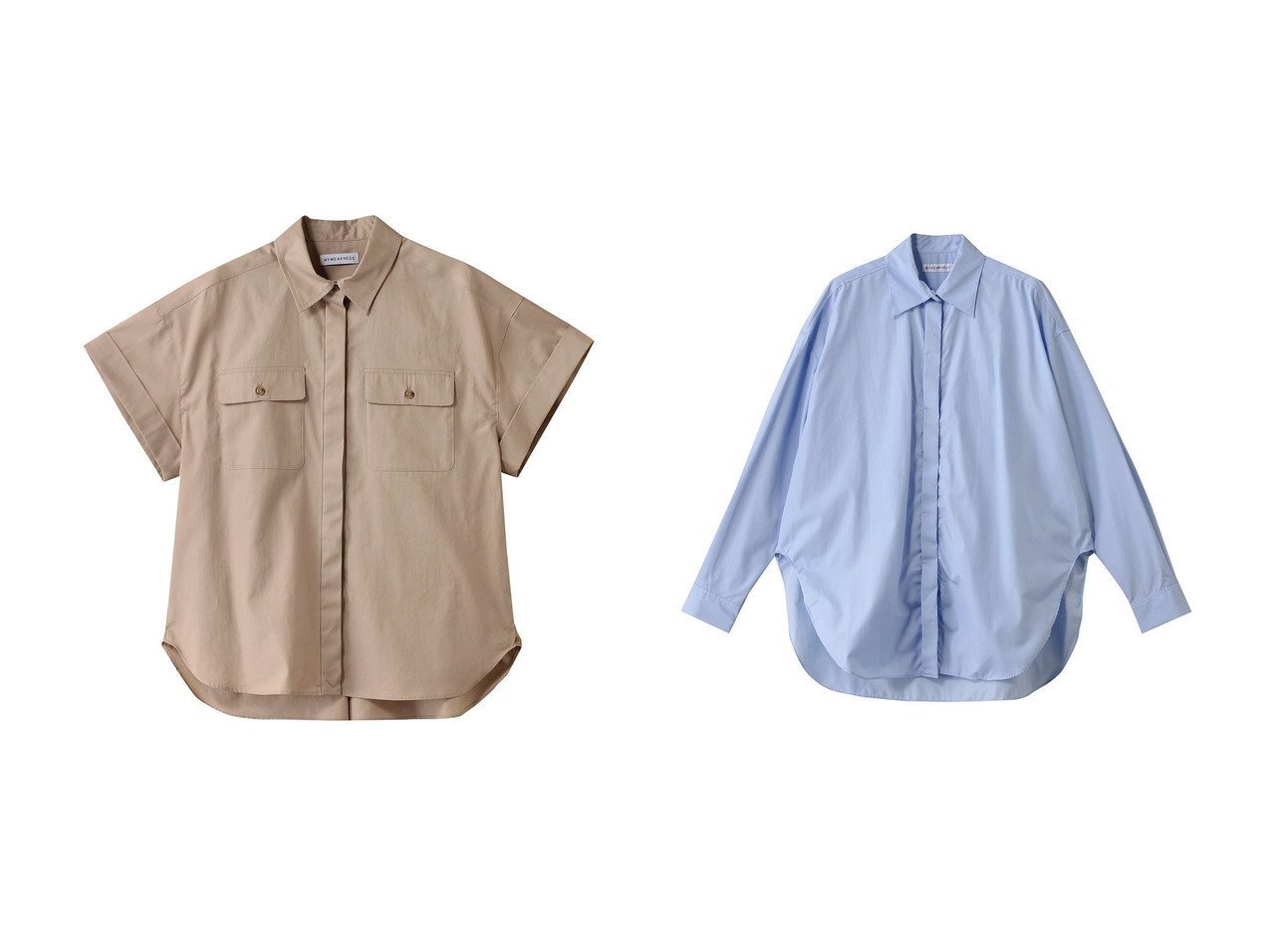 【MY WEAKNESS/マイ ウィークネス】のOlja Safari Shirt&Olja Reg Shirt 【トップス、カットソー】 おすすめ人気トレンドファッション通販アイテム インテリア・キッズ・メンズ・レディースファッション・服の通販 founy(ファニー) 　ファッション　Fashion　レディースファッション　WOMEN　トップス・カットソー　Tops/Tshirt　シャツ/ブラウス　Shirts/Blouses　エレガント 上品　Elegant　カシュクール　Cachecoeur　コンパクト　Compact　ショート　Short　シルク　Silk　シンプル　Simple　スリーブ　Sleeve　フェミニン　Feminine　ワッシャー　Washer　NEW・新作・新着・新入荷　New Arrivals　ベージュ系　Beige　ブラック系　Black　ホワイト系　White　ブルー系　Blue　|ID:crp329100000216767