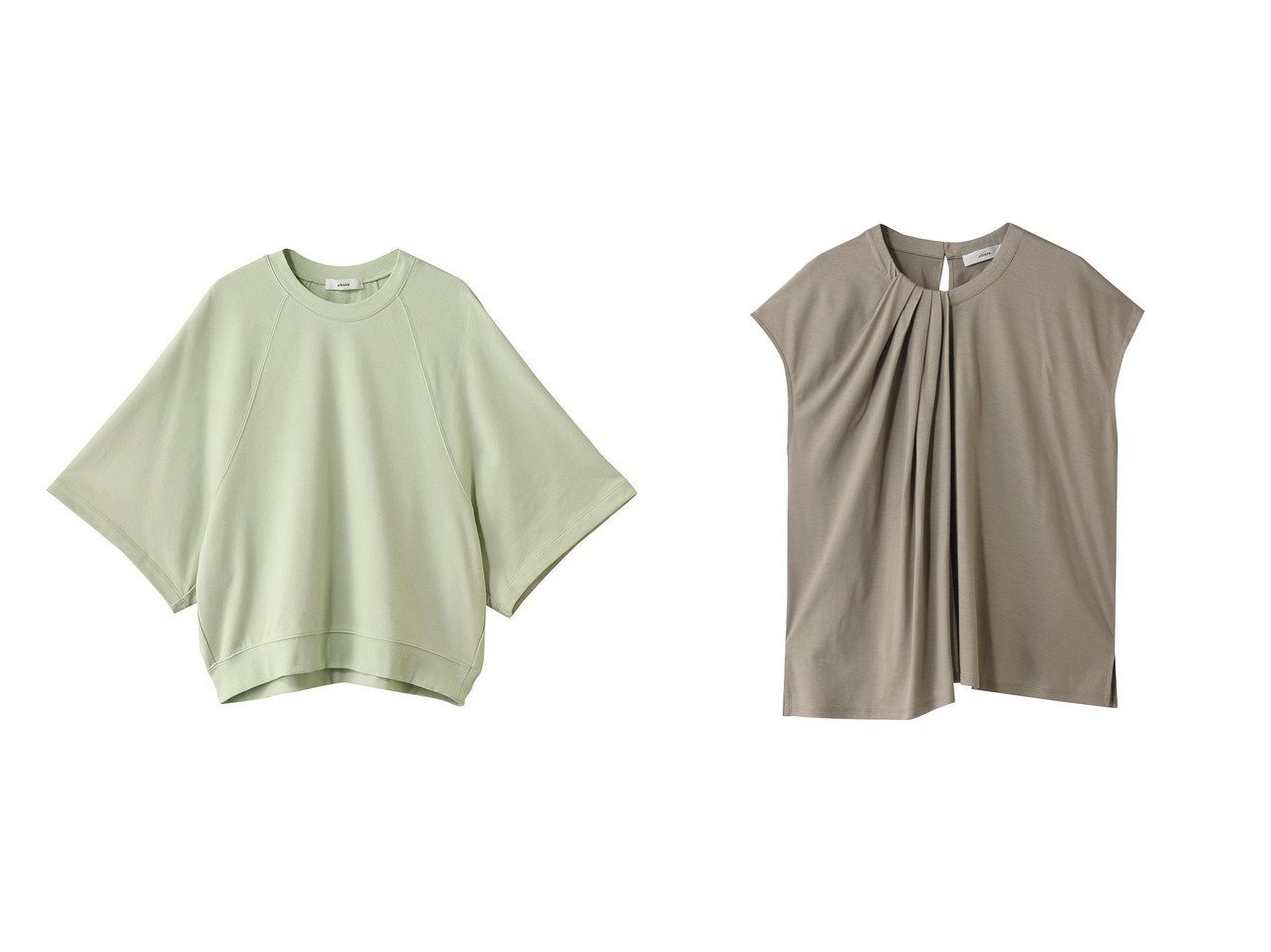 【ebure/エブール】のコンパクトドレープ天竺 イレギュラータックカットソー&ライトミニ裏毛 ボリュームスリーブカットソー 【トップス、カットソー】 おすすめ人気トレンドファッション通販アイテム インテリア・キッズ・メンズ・レディースファッション・服の通販 founy(ファニー) 　ファッション　Fashion　レディースファッション　WOMEN　トップス・カットソー　Tops/Tshirt　シャツ/ブラウス　Shirts/Blouses　ロング / Tシャツ　T-Shirts　カットソー　Cut and Sewn　ボリュームスリーブ / フリル袖　Volume Sleeve　おすすめ　Recommend　アシンメトリー　Asymmetry　エレガント 上品　Elegant　ショート　Short　スリーブ　Sleeve　ドレープ　Drape　ヘムライン　Hemline　マニッシュ　Mannish　カットソー　Cut And Sew　シンプル　Simple　パターン　Pattern　ベージュ系　Beige　グレー系　Gray　ホワイト系　White　グリーン系　Green　|ID:crp329100000216770