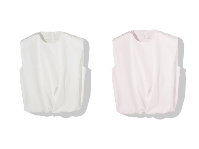 【TEECHI/ティーチ】のショルダーパッドブラウス 【トップス、カットソー】 おすすめ人気トレンドファッション通販アイテム 人気、トレンドファッション・服の通販 founy(ファニー) 　ファッション　Fashion　レディースファッション　WOMEN　トップス・カットソー　Tops/Tshirt　キャミソール / ノースリーブ　No Sleeves　シャツ/ブラウス　Shirts/Blouses　ショルダー　Shoulder　ショート　Short　タイトスカート　Tight Skirt　ノースリーブ　No Sleeve　ボックス　Box　夏　Summer　NEW・新作・新着・新入荷　New Arrivals　|ID:crp329100000216772
