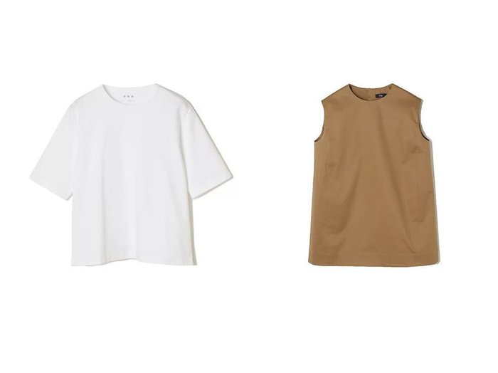 【eclat/エクラ】の【戸野塚かおるさん別注】コクーンノースリーブ&【戸野塚かおるさん別注】ホワイトTシャツ おすすめ人気トレンドファッション通販アイテム 人気、トレンドファッション・服の通販 founy(ファニー) ファッション Fashion レディースファッション WOMEN トップス・カットソー Tops/Tshirt シャツ/ブラウス Shirts/Blouses ロング / Tシャツ T-Shirts キャミソール / ノースリーブ No Sleeves ジャケット Jacket スリット Slit メンズ Mens 別注 Special Order 定番 Standard 洗える Washable |ID:crp329100000216788