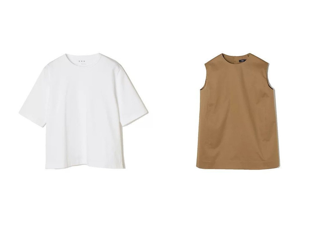 【eclat/エクラ】の【戸野塚かおるさん別注】コクーンノースリーブ&【戸野塚かおるさん別注】ホワイトTシャツ おすすめ人気トレンドファッション通販アイテム インテリア・キッズ・メンズ・レディースファッション・服の通販 founy(ファニー) 　ファッション　Fashion　レディースファッション　WOMEN　トップス・カットソー　Tops/Tshirt　シャツ/ブラウス　Shirts/Blouses　ロング / Tシャツ　T-Shirts　キャミソール / ノースリーブ　No Sleeves　ジャケット　Jacket　スリット　Slit　メンズ　Mens　別注　Special Order　定番　Standard　洗える　Washable　ホワイト系　White　|ID:crp329100000216788