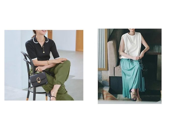 【SLOANE/スローン】の【LEE別注】【洗える】【抗菌防臭】オーガニックコットン ショルダーギャザートップ&【Marisol別注】接触冷感ポロニット おすすめ人気トレンドファッション通販アイテム 人気、トレンドファッション・服の通販 founy(ファニー) ファッション Fashion レディースファッション WOMEN トップス・カットソー Tops/Tshirt ニット Knit Tops エレガント 上品 Elegant 洗える Washable 軽量 Lightweight バランス Balance 別注 Special Order ワイドリブ Wide Rib 夏 Summer カットソー Cut And Sew ギャザー Gather シルバー Silver ドローコード Draw Cord メタル Metal 抗菌 Antibacterial |ID:crp329100000216790