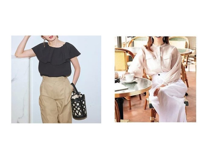 【E by eclat/イーバイエクラ】のハリ感シアーシャツ&【M7days/エムセブンデイズ】のCOOLMAX(R)ラッフルブラウス おすすめ人気トレンドファッション通販アイテム 人気、トレンドファッション・服の通販 founy(ファニー) ファッション Fashion レディースファッション WOMEN トップス・カットソー Tops/Tshirt シャツ/ブラウス Shirts/Blouses おすすめ Recommend クール Cool シンプル Simple デコルテ Decolletage フリル Frills 吸水 Water Absorption 夏 Summer 洗える Washable |ID:crp329100000216792