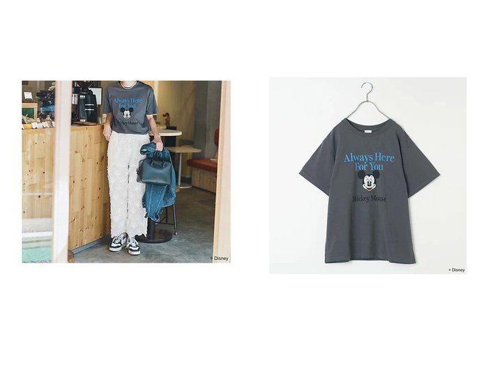 【+81BRANCA/ハチイチブランカ】の【LEE別注】【洗える】+ MICKEY MOUSE TEE おすすめ人気トレンドファッション通販アイテム インテリア・キッズ・メンズ・レディースファッション・服の通販 founy(ファニー) https://founy.com/ ファッション Fashion レディースファッション WOMEN グラフィック Graphic プリント Print ミリタリー Military 人気 Popularity 別注 Special Order 定番 Standard 洗える Washable |ID:crp329100000216799