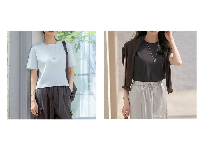 【NIJYUSANKU/23区】の【速乾性/汗じみ防止】半袖 クロップド IT TEE&【汗じみ防止/速乾性】フレンチスリーブ IT TEE おすすめ人気トレンドファッション通販アイテム 人気、トレンドファッション・服の通販 founy(ファニー) ファッション Fashion レディースファッション WOMEN トップス・カットソー Tops/Tshirt シャツ/ブラウス Shirts/Blouses ロング / Tシャツ T-Shirts カットソー Cut and Sewn 春 Spring カットソー Cut And Sew クロップド Cropped ストレッチ Stretch スリーブ Sleeve トレンド Trend ドロップ Drop バランス Balance フィット Fit フレンチ French ベーシック Basic ボトム Bottom 半袖 Short Sleeve S/S・春夏 Ss・Spring/Summer NEW・新作・新着・新入荷 New Arrivals 夏 Summer 2025年 2025 2025春夏・S/S Ss,Spring/Summer,2025 |ID:crp329100000216802