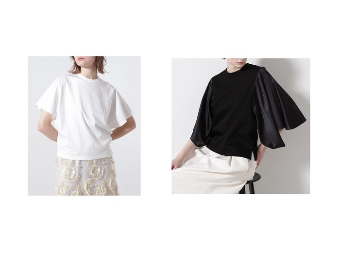 【hueLe Museum/ヒューエルミュージアム】の【hLM】ドルマンスリーブTシャツ&【hLM】サテンドッキングジャージーTシャツ おすすめ人気トレンドファッション通販アイテム 人気、トレンドファッション・服の通販 founy(ファニー) ファッション Fashion レディースファッション WOMEN トップス・カットソー Tops/Tshirt シャツ/ブラウス Shirts/Blouses ロング / Tシャツ T-Shirts カットソー Cut and Sewn エレガント 上品 Elegant コンパクト Compact ショート Short スリーブ Sleeve サテン Satin シンプル Simple バランス Balance 夏 Summer |ID:crp329100000216818