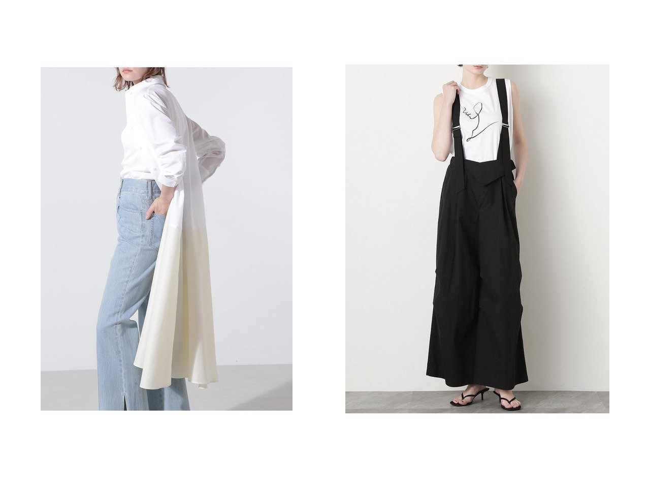【hueLe Museum/ヒューエルミュージアム】の【STUMBLY】Suspender Wide Pants&【hLM】ライトタンブラーワンピース おすすめ人気トレンドファッション通販アイテム インテリア・キッズ・メンズ・レディースファッション・服の通販 founy(ファニー) 　ファッション　Fashion　レディースファッション　WOMEN　ワンピース　Dress　チュニック　Tunic　パンツ　Pants　エレガント 上品　Elegant　タイプライター　Typewriter　チュニック　Tunic　ドレス　Dress　フレア　Flare　ボトム　Bottom　ロング　Long　サスペンダー　Suspenders　テーパード　Tapered　ワイド　Wide　ホワイト系　White　ブルー系　Blue　オレンジ系　Orange　ブラック系　Black　|ID:crp329100000216824