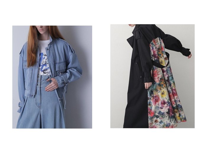【hueLe Museum/ヒューエルミュージアム】の【STUMBLY】Back Printed Trench Coat&【STUMBLY】10oz Stand Zip Up Denim Jacket おすすめ人気トレンドファッション通販アイテム 人気、トレンドファッション・服の通販 founy(ファニー) 　ファッション　Fashion　レディースファッション　WOMEN　アウター　Coat Outerwear　ジャケット　Jackets　コート　Coats　トレンチコート　Trench Coats　ショルダー　Shoulder　ジャケット　Jacket　ダブル　Double　デニム　Denim　ドット　Dot　ドロップ　Drop　パッチ　Patch　ビッグ　Big　ポケット　Pocket　メタル　Metal　クラシック　Classic　スタンダード　Standard　バランス　Balance　プリント　Print　リメイク　Remake　ロング　Long　|ID:crp329100000216832