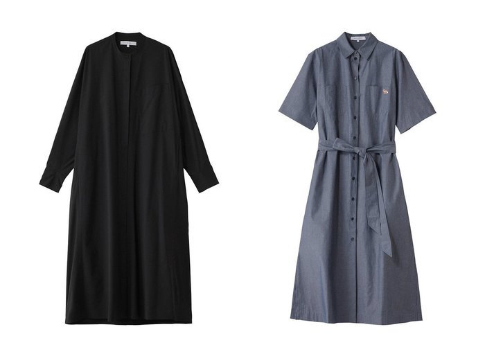 【MAISON KITSUNE/メゾン キツネ】のDOUBLE POCKET シャツドレス&【ESSEN LAUTREAMONT/エッセン ロートレアモン】のポリエステルストレッチ ハッスイカコウドレス 【ワンピース、ドレス】 おすすめ人気トレンドファッション通販アイテム 人気、トレンドファッション・服の通販 founy(ファニー) ファッション Fashion レディースファッション WOMEN ワンピース Dress ドレス Party Dresses チュニック Tunic ストレッチ Stretch チュニック Tunic ドレス Dress リラックス Relax ロング Long NEW・新作・新着・新入荷 New Arrivals |ID:crp329100000216846