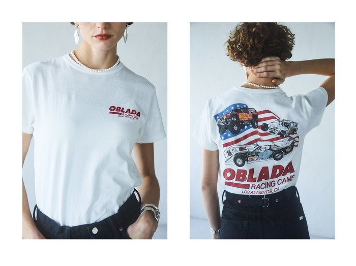 【Oblada/オブラダ】のOblada RacingTシャツ 【トップス、カットソー】 おすすめ人気トレンドファッション通販アイテム 人気、トレンドファッション・服の通販 founy(ファニー) 　ファッション　Fashion　レディースファッション　WOMEN　トップス・カットソー　Tops/Tshirt　シャツ/ブラウス　Shirts/Blouses　ロング / Tシャツ　T-Shirts　カットソー　Cut and Sewn　ショート　Short　スリーブ　Sleeve　プリント　Print　ボトム　Bottom　モチーフ　Motif　NEW・新作・新着・新入荷　New Arrivals　|ID:crp329100000216850