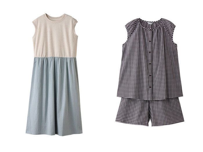 【KID BLUE/キッドブルー】の25シャーリングギンガムナイティ&25シャーリングギンガムパジャマ 【ルームウェア・パジャマ】 おすすめ人気トレンドファッション通販アイテム 人気、トレンドファッション・服の通販 founy(ファニー) 　ファッション　Fashion　レディースファッション　WOMEN　ギンガム　Gingham　シャーリング　Shirring　シンプル　Simple　チェック　Check　パジャマ　Pajamas　フェミニン　Feminine　リラックス　Relax　夏　Summer　NEW・新作・新着・新入荷　New Arrivals　旅行　Travel　無地　Plain Color　ショート　Short　春　Spring　S/S・春夏　Ss・Spring/Summer　|ID:crp329100000216855