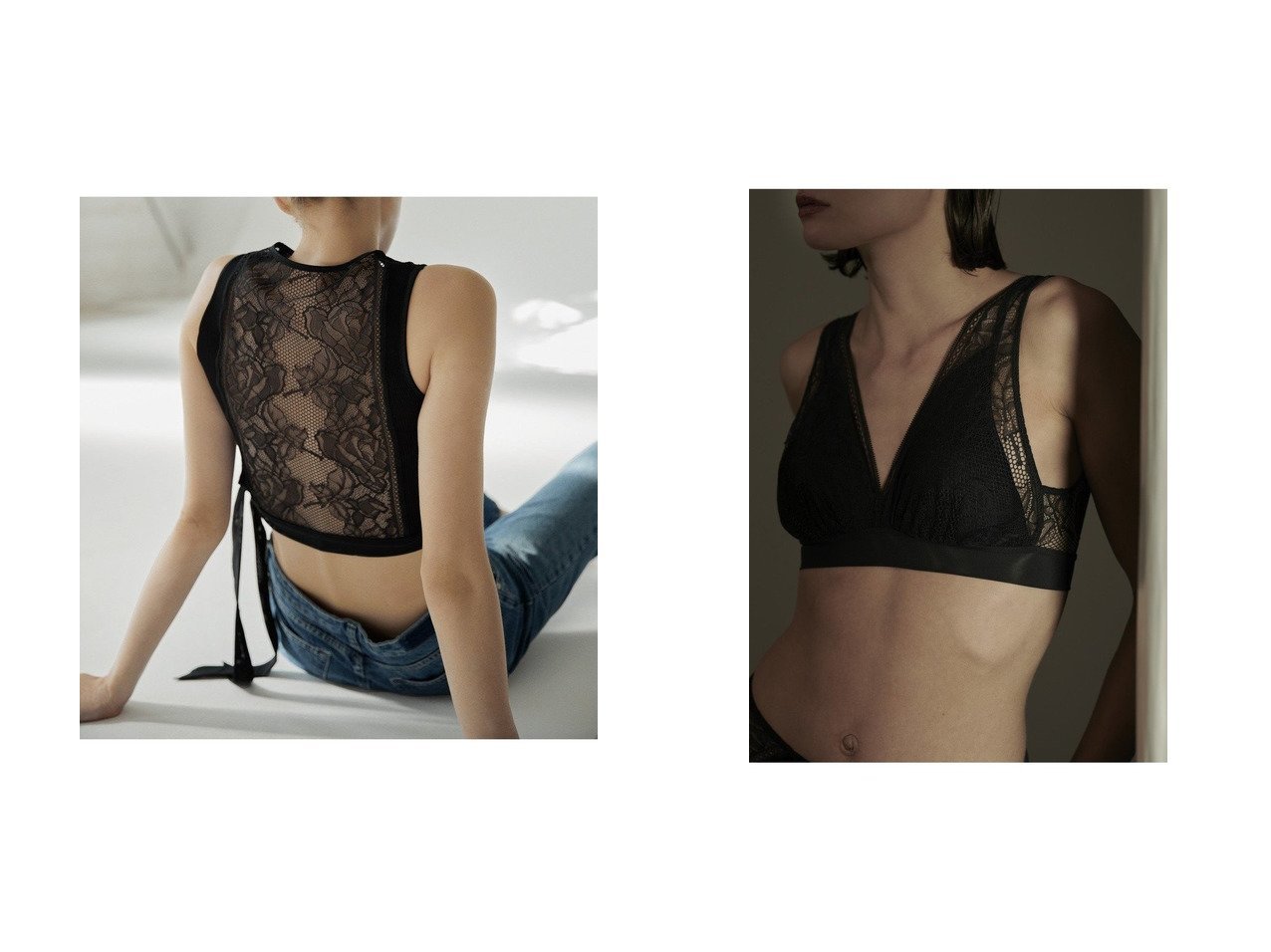 【AROMATIQUE/アロマティック】の【AROMATIQUE×Nobless Oblige】レースブラ&バックレースタンクトップ 【通販サイトで人気ランキング上位、おすすめ!レディースファッション通販】   おすすめ人気トレンドファッション通販アイテム インテリア・キッズ・メンズ・レディースファッション・服の通販 founy(ファニー) 　ファッション　Fashion　レディースファッション　WOMEN　下着・ランジェリー　Underwear　その他インナー・ランジェリー　Other lingerie　ブラジャー　Bra　インナー　Inner　シルク　Silk　タンク　Tank　フェミニン　Feminine　ラグジュアリー　Luxury　ランジェリー　Lingerie　リボン　Ribbon　リュクス　Luxe　レース　Race　エレガント 上品　Elegant　夏　Summer　春　Spring　S/S・春夏　Ss・Spring/Summer　ブラジャー　Bra　ロンドン　London　再入荷　Restock/Back In Stock/Re Arrival　ブラック系　Black　|ID:crp329100000216888