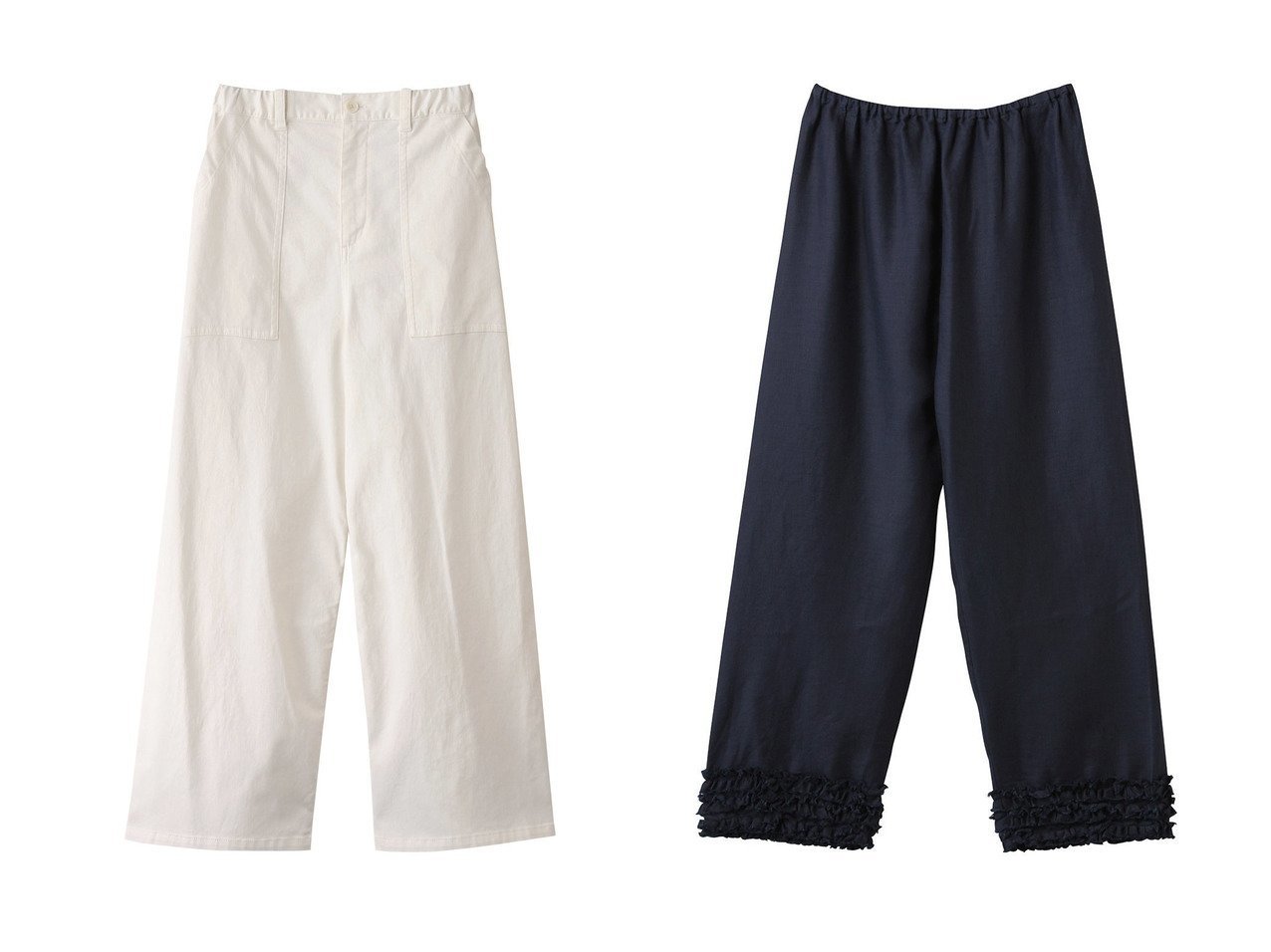 【HOUSE OF LOTUS/ハウス オブ ロータス】のピケストレッチベイカーパンツ&リネンフリルパンツ 【通販サイトで人気ランキング上位、おすすめ!レディースファッション通販】   おすすめ人気トレンドファッション通販アイテム インテリア・キッズ・メンズ・レディースファッション・服の通販 founy(ファニー) 　ファッション　Fashion　レディースファッション　WOMEN　パンツ　Pants　アンダー　Under　フリル　Frills　NEW・新作・新着・新入荷　New Arrivals　ストレッチ　Stretch　ストレート　Straight　パッチ　Patch　ポケット　Pocket　リラックス　Relax　ホワイト系　White　ブルー系　Blue　ブラウン系　Brown　ベージュ系　Beige　|ID:crp329100000216898